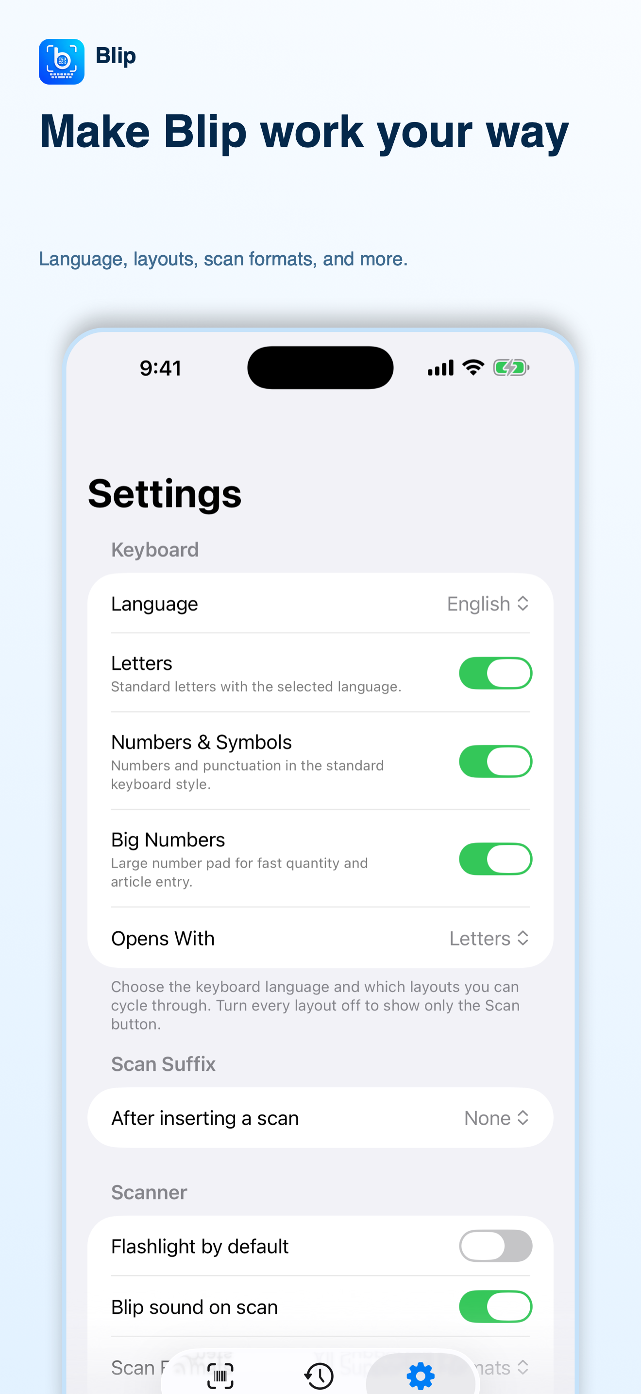 Blip: Barcode QR Keyboard screenshot 5
