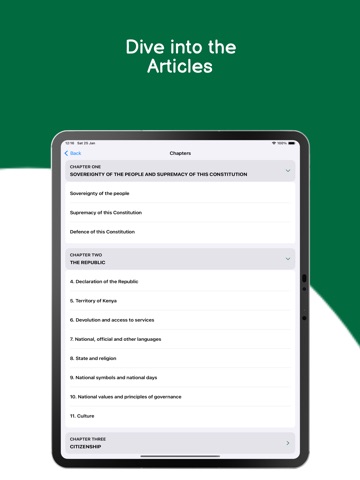 Kenyan Constitution iPad screenshot