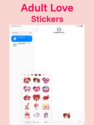 Adult Love Stickers iPad screenshot