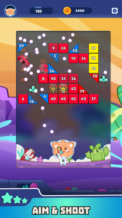 Space Astro Cat: Brick Breaker Screenshot