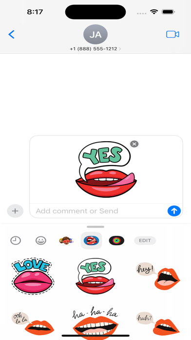 Sexy Lip Kiss Sticker set Screenshot