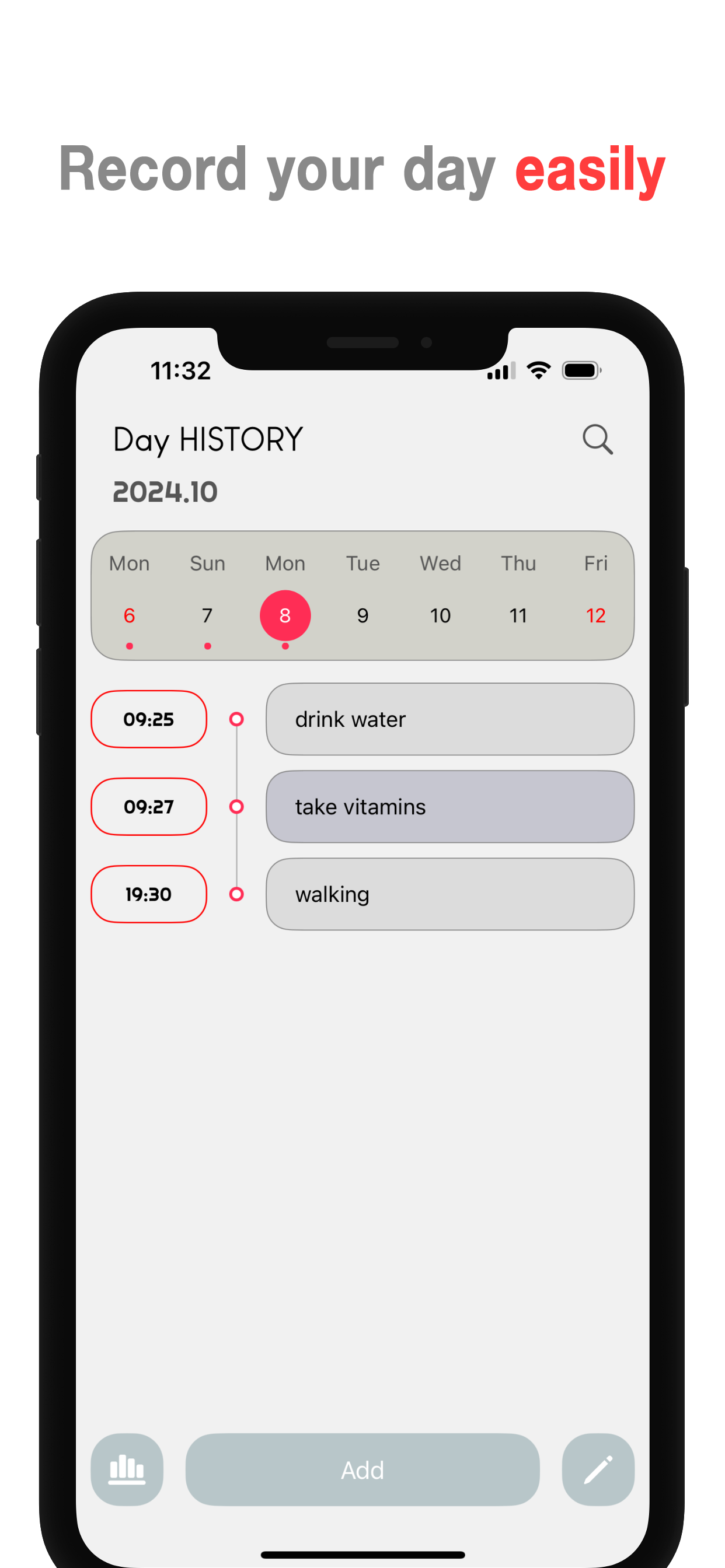 Day History - Daily Log