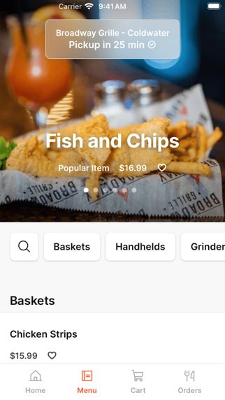 Broadway Grille To Go iPhone screenshot 2 - Food & Drink app