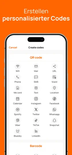 Screenshot von QR & Strichcode Scanner App auf dem iPhone 6