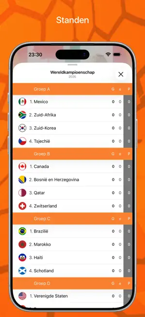 Oranje - alle wedstrijden iPhone screenshot 2