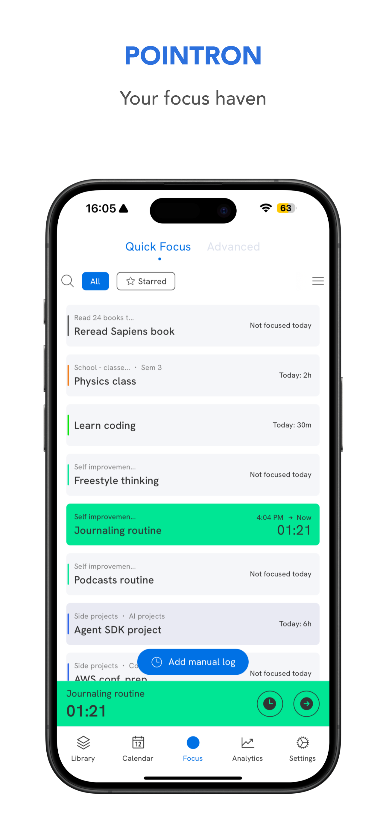 Pointron - Focus time tracker