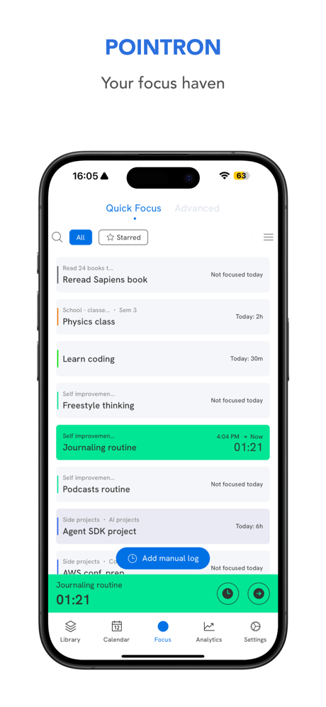 Pointron - Focus time tracker screenshot 1
