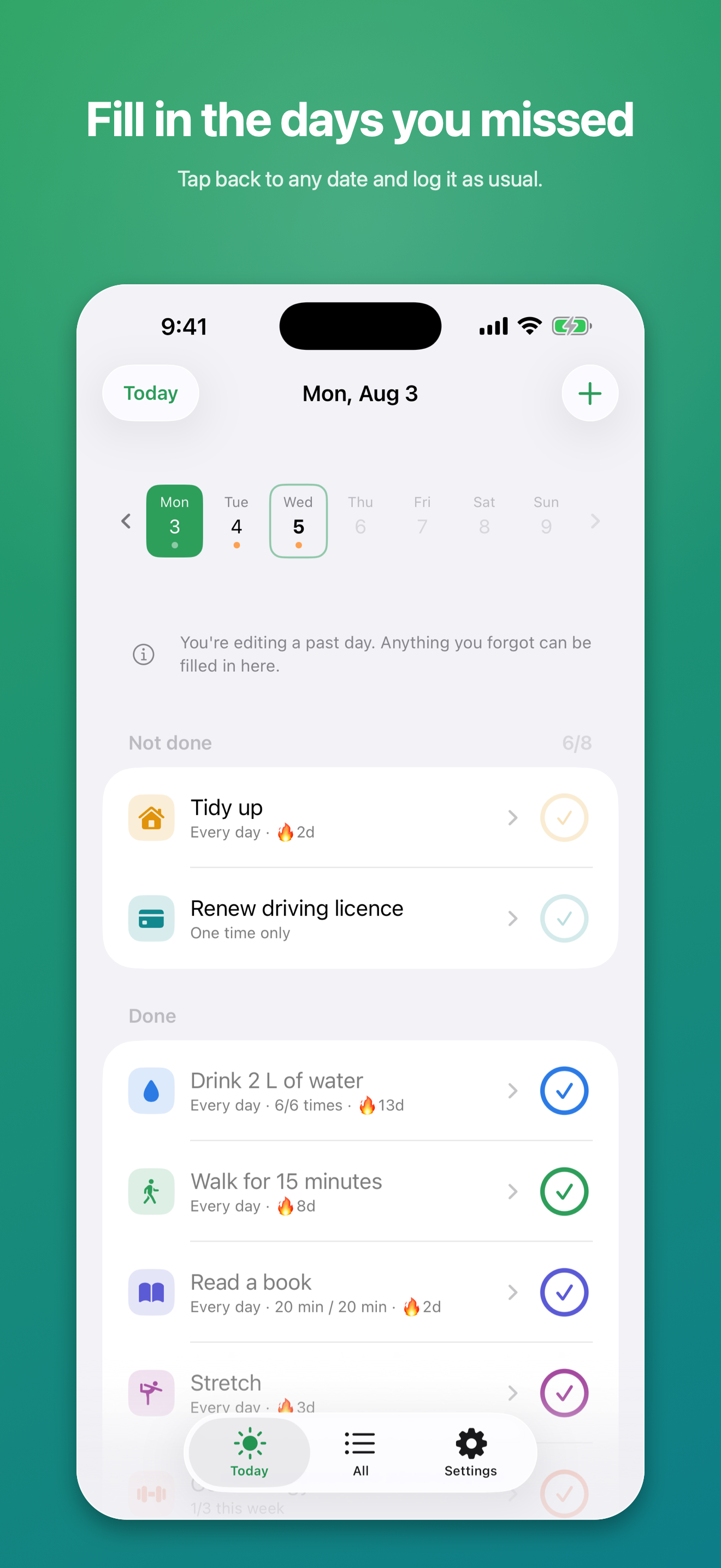 Tsuzuku: Habit Tracker & ToDo screenshot 3