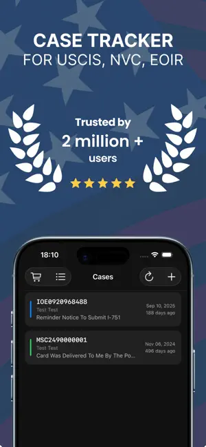 Case Tracker: USCIS, NVC, EOIR screenshot 1