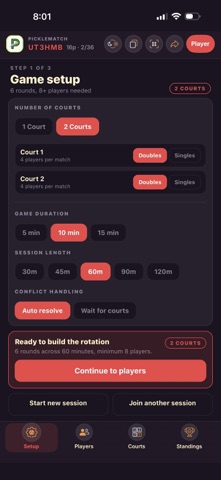 PickleMatch Scheduler Screenshot 4 of 7
