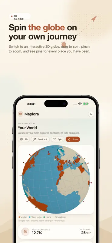 Maplora: Travel Map Tracker screenshot 2 of 8