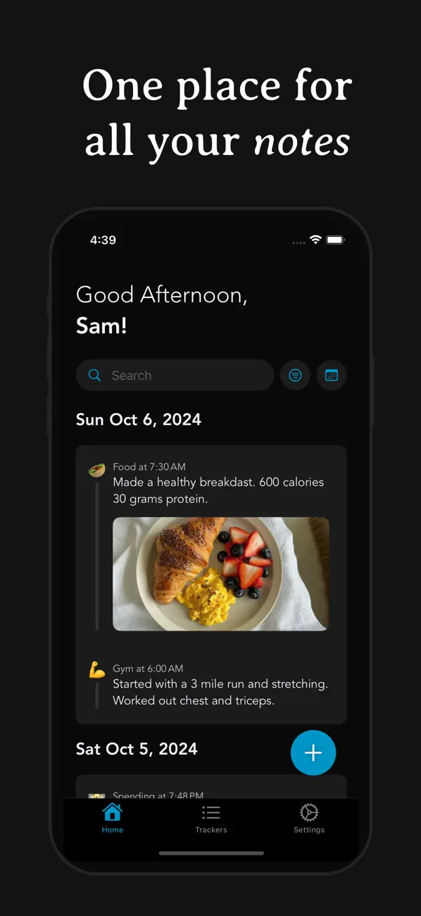 Screenshot #1 pour Remember - Notes and Trackers