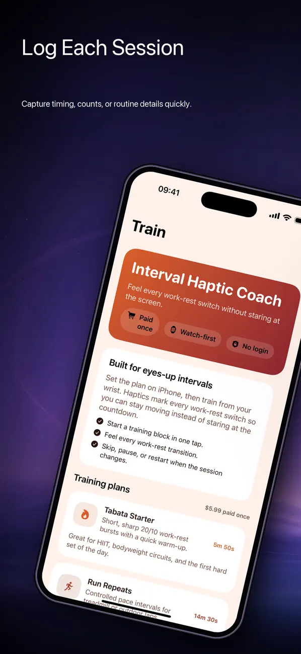 Screenshot #1 pour Interval Haptic Coach