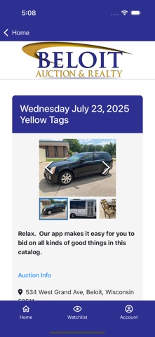 Beloit Auction iPhone screenshot