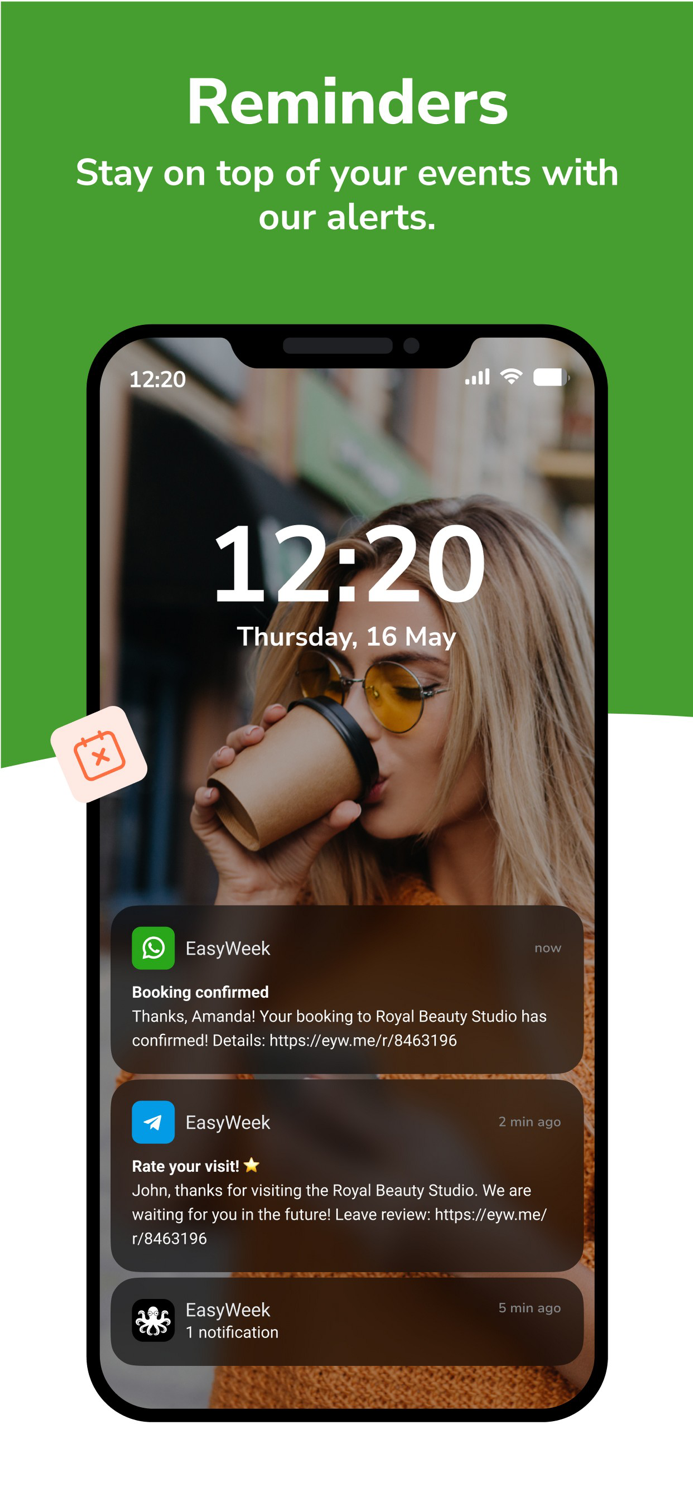 EasyWeek App book online