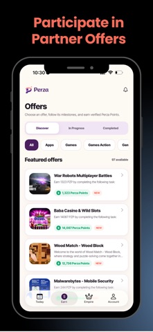 Perza: Earn Real Rewards iPhone screenshot