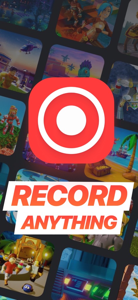 Screen Recorder - See the app's iconic record button center stage, promising users the ability to capture any content from a wide array of game thumbnails.