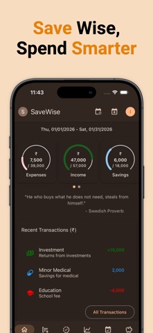SaveWise iPhone screenshot