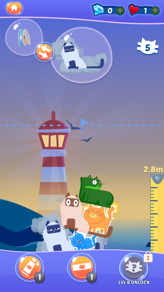 #5. Cat Stack (iOS) By: Full Fat Productions Ltd