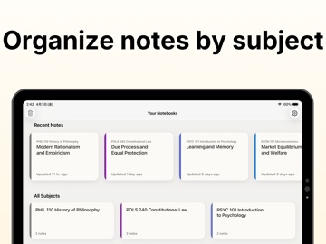 Uni:Note – Study Notes iPad screenshot