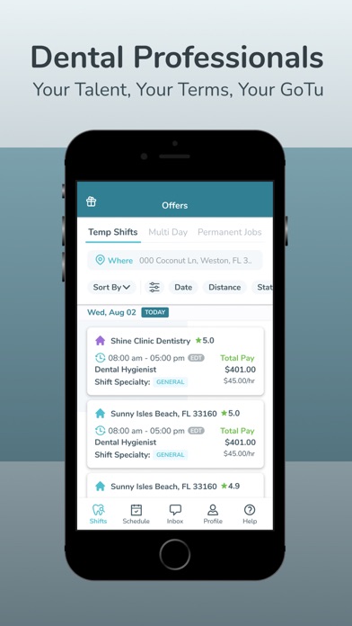 GoTu: Dental Staff Marketplace Screenshot 4 - AppWisp.com