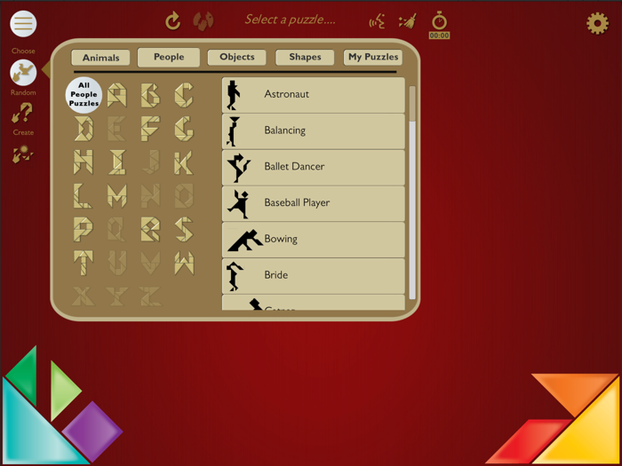 Tangaroos Tangram Puzzle Game