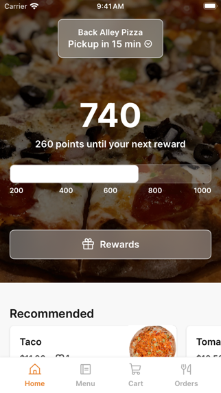 Back Alley Pizza iPhone screenshot 1 - Food & Drink app
