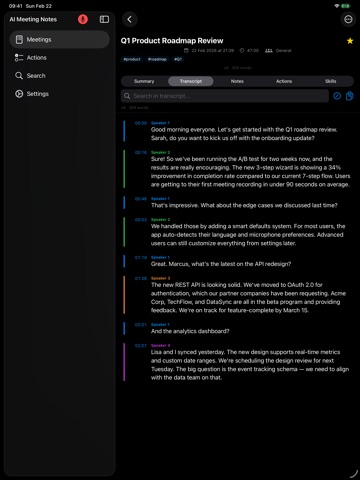 Sotto: Private Meeting Notes iPad screenshot