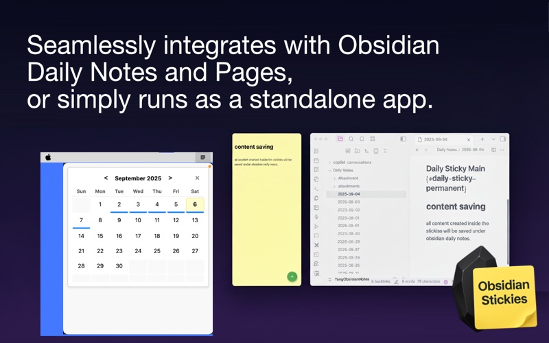 Obsidian Stickies screenshot