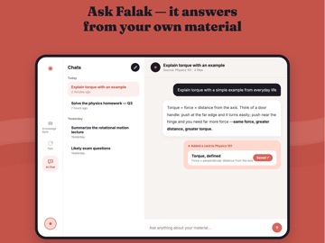 Falak AI: More Than Flashcards iPad screenshot