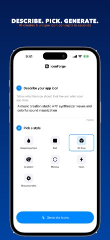 IconForge - AI App Icon Maker iPhone screenshot