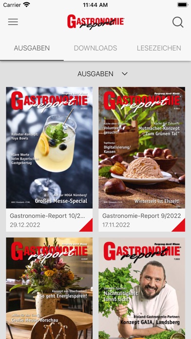 Gastronomie-Report Screenshot