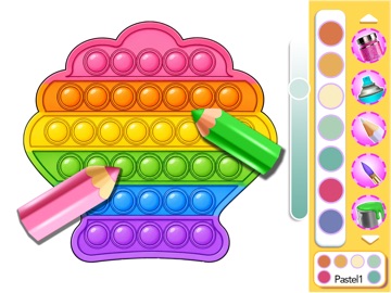 Rainbow Neon Coloring Book Kid iPad screenshot