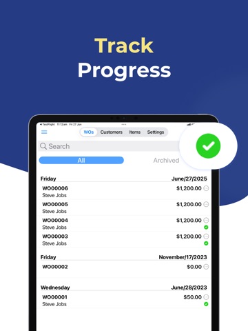 Work Order Maker - WOs Tracker iPad screenshot