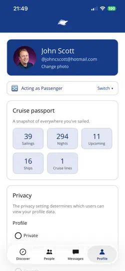 Captura de pantalla de Cruises With Friends en iPhone 4