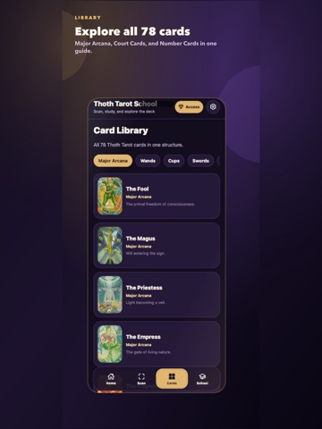 Thoth Tarot School iPad screenshot