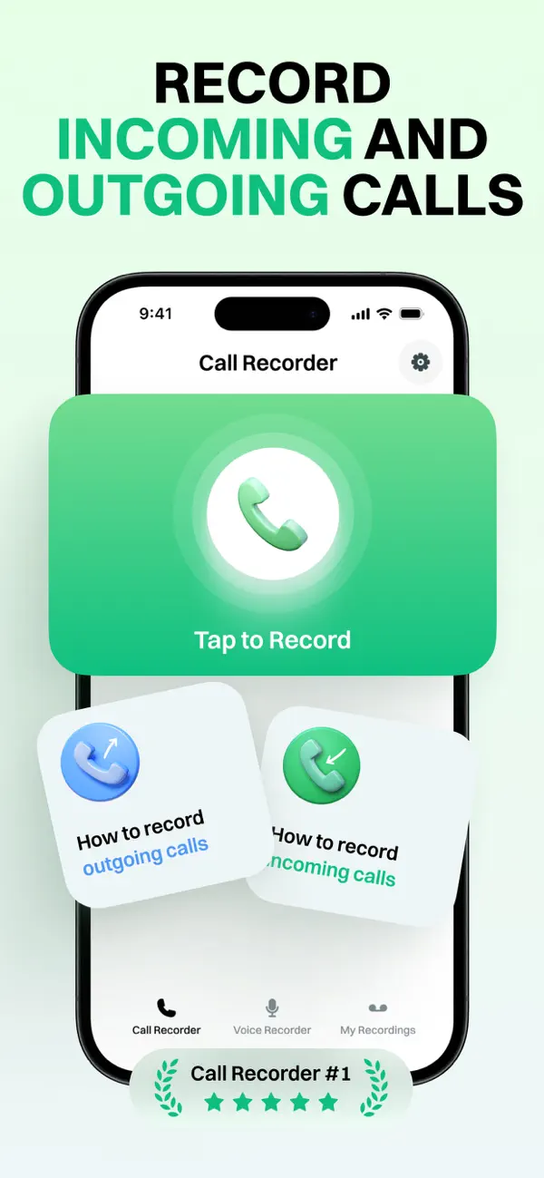 Screenshot #1 pour Audio & Call Enregistreur App
