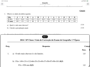 Exames Moçambique iPad screenshot