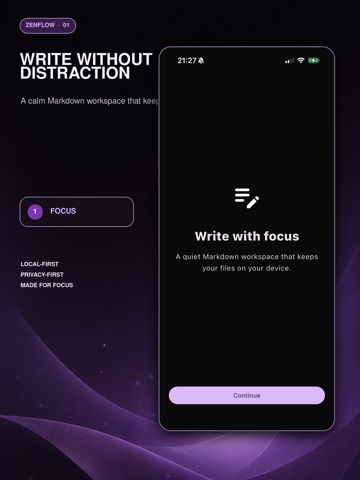 ZenFlow AI Markdown Editor iPad screenshot