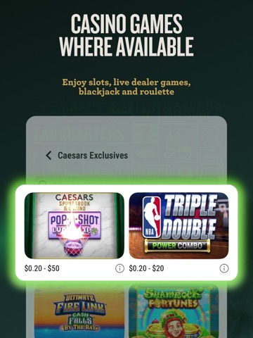 Caesars Sportsbook & Casino iPad screenshot
