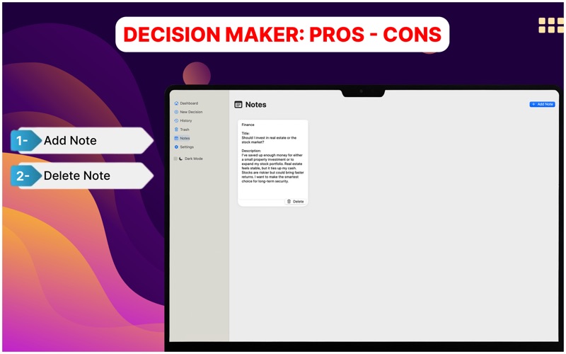 Decision Maker: Pros - Cons iPhone screenshot