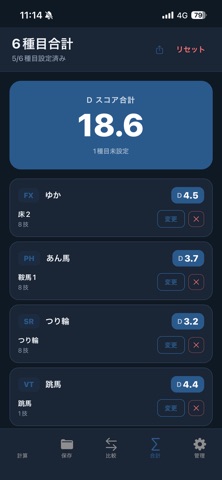 体操競技 Dスコア計算 iPhone screenshot