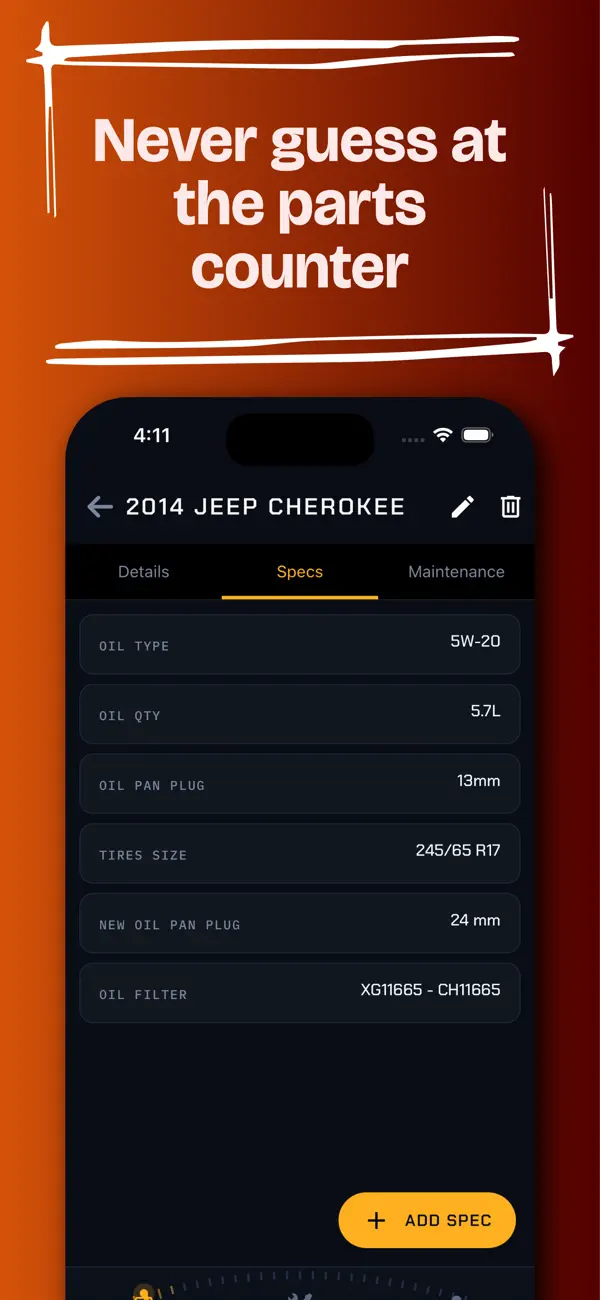 Screenshot #3 pour MyCar Service Logs