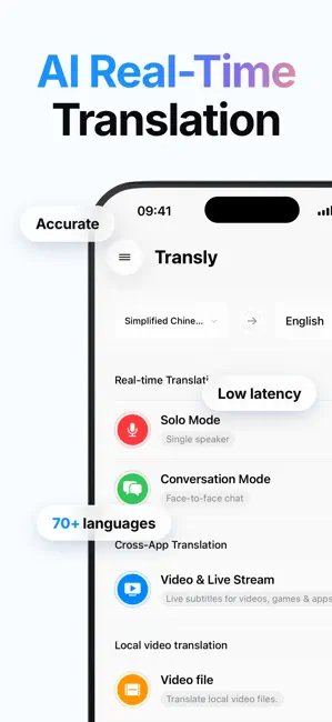 Transly - Real-time Translate iPhone screenshot 1