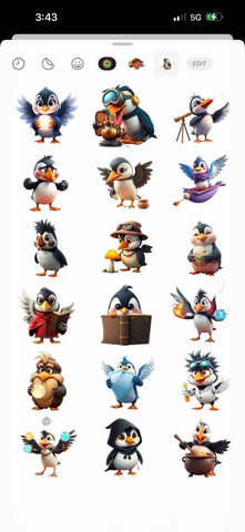 Alchemist Puffin Stickers iPhone screenshot