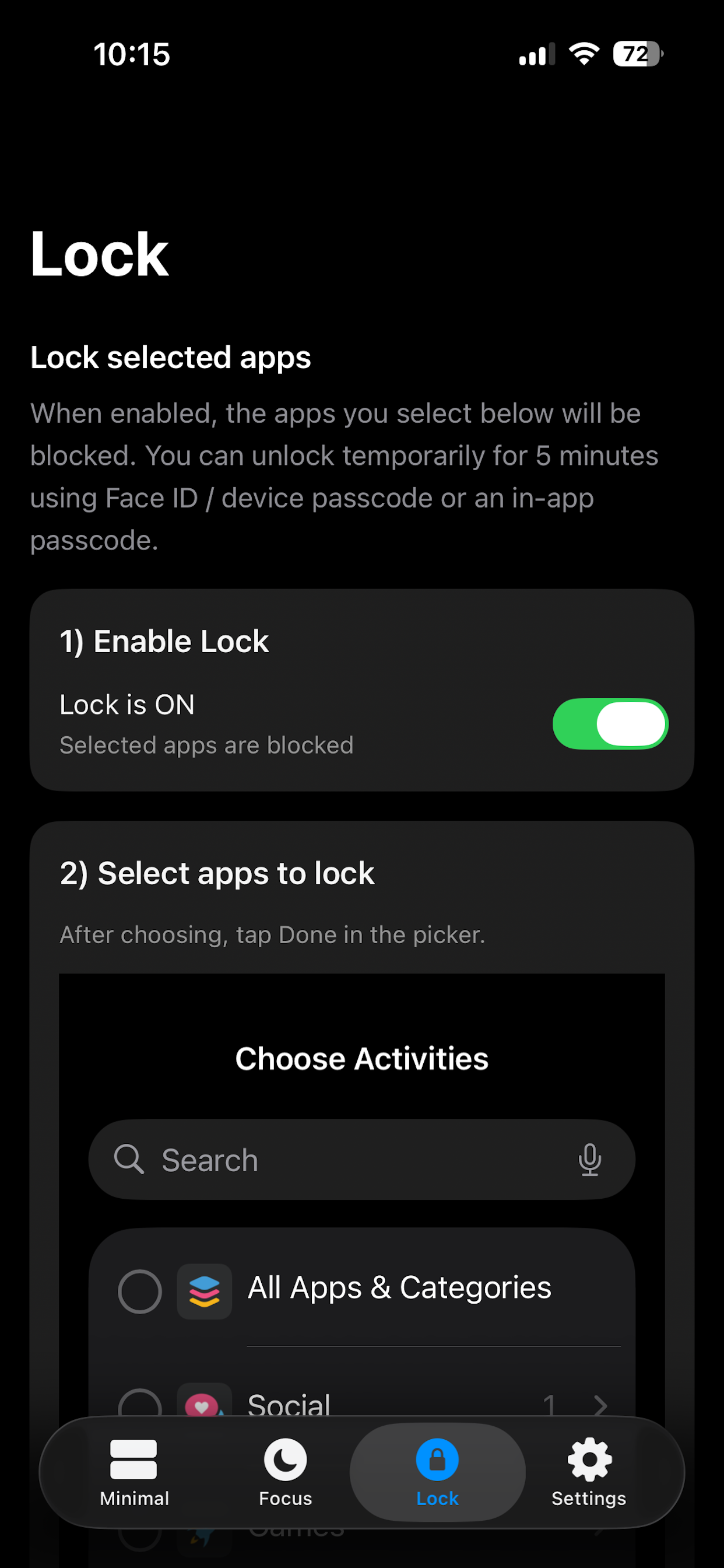Minimal Launcher: Focus screenshot 4