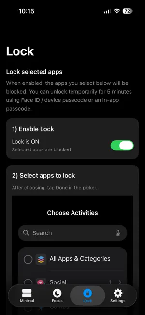 Minimal Launcher: Focus screenshot 4