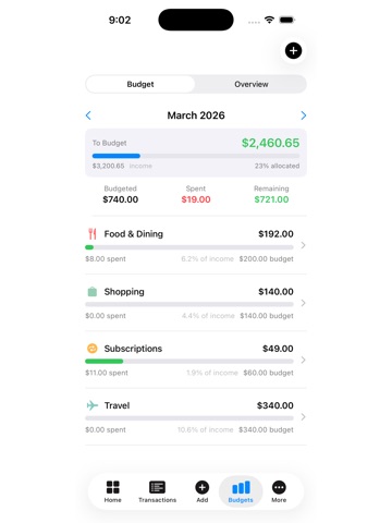 Arvio: Budgeting iPad screenshot