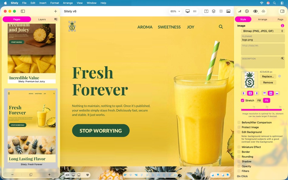 #5. Sitely, AI Website Builder (macOS) De: Crinon SRL