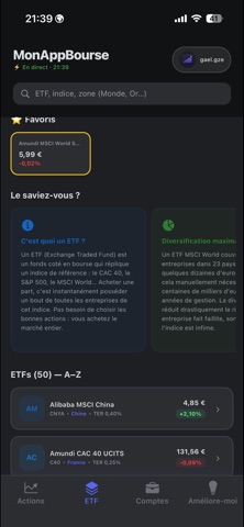 MonAppBourse iPhone screenshot